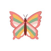 colorful groovy butterfly cartoon item vector