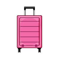 lock hard shell suitcase cartoon item vector