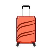 durable hard shell suitcase cartoon item vector