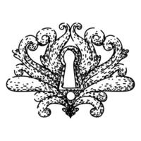 security keyhole sketch hand drawn vector