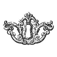 keyhole sketch hand drawn item vector