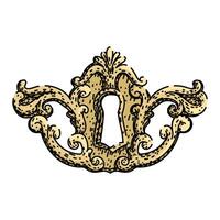 access keyhole sketch hand item vector