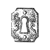 door keyhole sketch hand drawn item vector