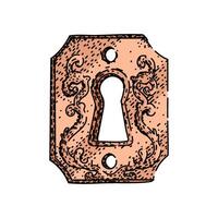door keyhole sketch drawn item vector
