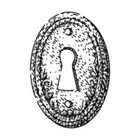 mechanism keyhole sketch hand drawn vector