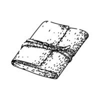 elegant leather bound diary sketch hand drawn item vector