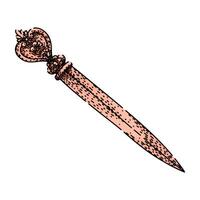 mail letter opener sketch hand drawn item vector