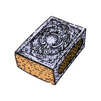 crystal matchbox sketch hand drawn item vector