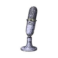 dynamic microphone sketch hand drawn item vector