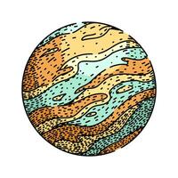 saturn planet sketch hand item vector