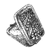 pocket mirror sketch drawn item vector