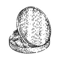 portable pocket mirror sketch hand item vector