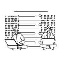 software coding database people vector