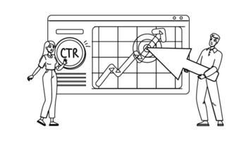 link ctr click through rate people vector