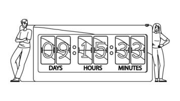 time digital timer countdown people vector