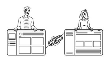 web external linking people vector