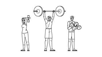 curl fitness exercises people man item vector