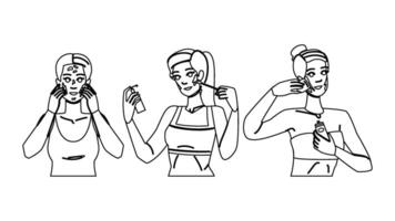 blending foundation application people vector