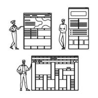 data grid system website people vector