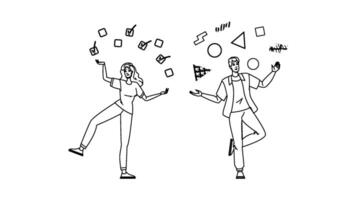 focus juggling multiple tasks people vector