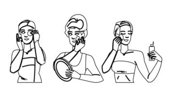 micellar makeup removal people vector