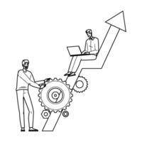 graph performance management people vector