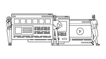 testing prototype website people vector