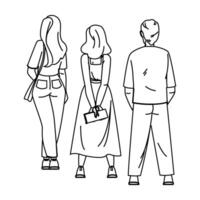crowd queue line people vector