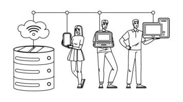 redundancy server architecture people vector