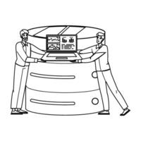 monitoring server console people vector