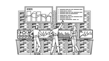 base server data analyzing people vector