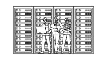 virtualization technical team data center people vector