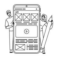 interface wireframe website people vector