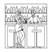 conversation chatting with bartender people vector