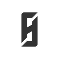 abstract geometric SH or HS monogram in white background vector