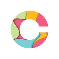 Abstract Colorful Letter C Symbol Design Concept vector