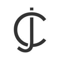 minimalist CJ or JC logo lettermark with a unique in a clean style. vector
