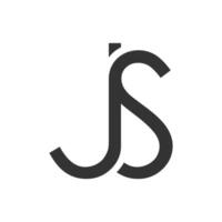 stylish JS symbol for a brand identity. elegant black monogram flat design. vector