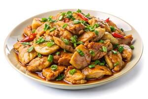 Deliciously Sauced Chicken Stir-fry Ready to Serve photo