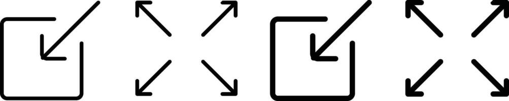 minimize expand icon set. full screen and exit full screen symbol. Expand Reduce sign vector