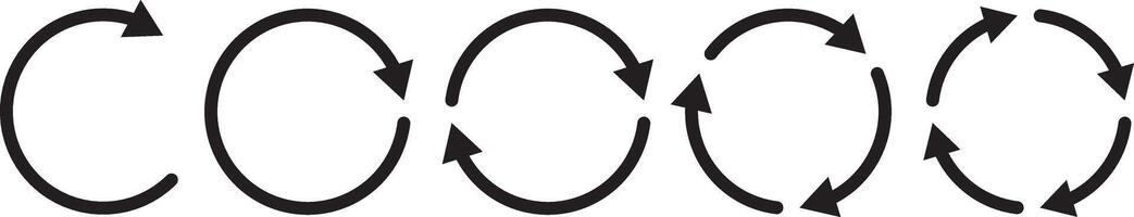 Circle arrow icon set. refresh reload arrow symbol. Recycle, Repeat reload icons set vector