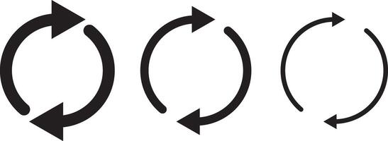 Circle arrow icon set. refresh reload arrow vector