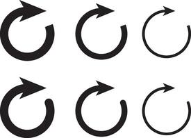 circular arrow icon. Arrow icons set. arrow rotation circle. restart or reset sign vector
