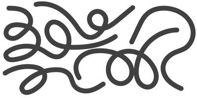Fun Abstract doodle line shapes. Pattern design with fun color curvy lines. Abstract Curved Line Composition. Wavy black and white Ribbon Lines Abstract Art. Curvy Line Pattern Abstract Flow Shapes vector