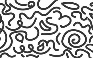 Fun Abstract Wavy Line Design. Modern Abstract Background Wavy Ribbon Lines. Fun black and white color line abstract doodle seamless pattern vector