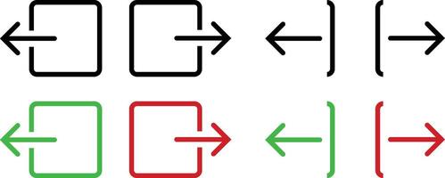Log in and log out icon set. Login, logout symbol. vector