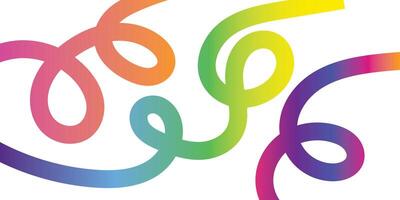 Pattern design with gradient curvy lines. Colorful Abstract Gradient Curved Line Composition. Wavy Gradient Ribbon Lines Rainbow Abstract Art. vector