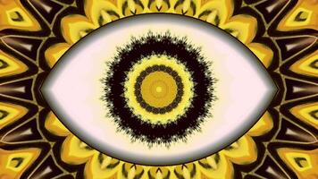 4K animation of hypnotic eye shaped kaleidoscope with mesmerizing motion ideal for abstract themes background visuals or creative projects video