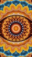 Hypnotic eye shaped kaleidoscope with mesmerizing visual motion in 4K animation ideal for abstract themes background visuals or creative projects video