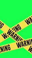 4K animation motion flat yellow warning line with green screen background, perfect for safety alerts, caution zones, hazard markings, risk warnings, and security visuals. video